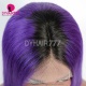 150% Density Bob Lace Front Wig Ombre Color 1B/Purple Straight Virgin Human Lace Wig