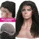Color 1B# 13*4 Lace Frontal Wigs Deep Curly 180% Density Top Quality Virgin Human Hair with elastic band