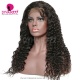 130% Density 1B# Top Quality Virgin Human Hair Deep Wave Full Lace Wigs Natural Color