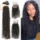 Best Match 4x4/5x5 Top Lace Closure With 3 or 4 Bundles Standard Virgin Brazilian Deep Curly Human Hair Extensions