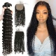 Best Match 4*4 Silk Base Closure With 3 or 4 Bundles Brazilian Deep Curly Standard Virgin Human Hair Extensions