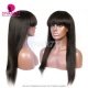 Full Machine Made Wigs With Bangs 200% Density Human Hair Wigs 100% Human Hair Natural Color