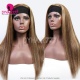 Highlighted Color P4/27# Headband Wigs 3/4 Half Wig 200% Density Human Hair Wigs 100% Human Hair 