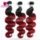 1B/99J Wine Ombre Color Royal Body Wave Straight Virgin Human hair Extension 1 Bundle 