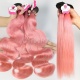 Ombre Color 1B/Pink 14A Royal Grade Body Wave Straight Virgin Human hair Extension 1 Bundle