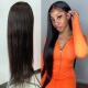 130% Density 1B# Top Quality Virgin Human Hair Straight Hair 13*4 Lace Frontal Wigs