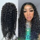 Color 1B# 13*4 Lace Frontal Wigs Deep Curly 130% Density Top Quality Virgin Human Hair 
