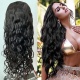 Color 1B# 13*4 Lace Frontal Wigs Natural Wave 130% Density Top Quality Virgin Human Hair 