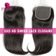 HD 5x5 Lace Closure Human hair With Baby Hair Pre Plucked Natural Color