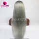 130% Density Ombre Grey Color Top Quality Virgin Human Hair Straight Hair Full Lace Wigs