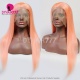 130% Density Pink Color Top Quality Virgin Human Hair Straight Hair Full Lace Wigs