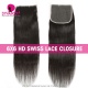 HD 6x6 Lace Closure Human hair With Baby Hair Pre Plucked Natural Color
