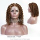 Bob Wigs Deep Curly Highlighted Color 13*4 Lace Frontal Wigs 180% Density 100% Human Hair