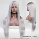 Sliver Grey Straight Hair Body Wave 13*4 Lace Frontal Wigs 150% Density Top Quality Virgin Human Hair
