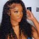 130% Density 1B# Top Quality Virgin Human Hair Deep Curly 13*4 Lace Frontal Wigs