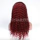 Color 99j Lace Frontal Wigs 180% Density Straight Body Wave Deep Wave Deep Curly Water Wave Virgin Human Hair