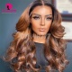 180% Density Lace Front Wig Color 1B/30 Ombre Straight Hair Virgin Human Lace Wig