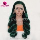 Dark Green Lace Front Wig 180% Density Straight Hair Virgin Human Lace Wig