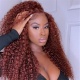 Auburn Reddish Brown Color 33B Full Frontal 13x4 Lace Wig 180% Density Straight Hair Virgin Human Lace Wigs