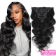 DY Hair Clip Ins Hair Extension 8pcs 120gram 100% Virgin Human Hair Extensions Natural Color 1B