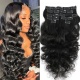 DY Hair Clip Ins Hair Extension 8pcs/120gram/ 1pack 100% Virgin Human Hair Extensions Natural Color 1B#