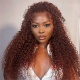 Auburn Reddish Brown Color 33B Full Frontal 13x4 Lace Wig 180% Density Straight Hair Virgin Human Lace Wigs