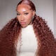 Auburn Reddish Brown Color 33B Full Frontal 13x4 Lace Wig 180% Density Straight Hair Virgin Human Lace Wigs