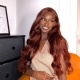 Auburn Reddish Brown Color 33B Full Frontal 13x4 Lace Wig 180% Density Straight Hair Virgin Human Lace Wigs