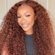 Auburn Reddish Brown Color 33B Full Frontal 13x4 Lace Wig 180% Density Straight Hair Virgin Human Lace Wigs