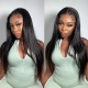 Color 1B# 13*6 Lace Frontal Wigs 130% Density Top Quality Virgin Human Hair