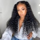 Color 1B# 13*4 Lace Frontal Wigs Deep Curly 180% Density Top Quality Virgin Human Hair 