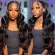 Glueless 5x5 Lace Closure Wigs 200% Density Virgin Human Hair Knots Bleached Pre Plucked Natural Color