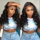 Color 1B# 13*4 Lace Frontal Wigs Loose Wave 180% Density Top Quality Virgin Human Hair with elastic band