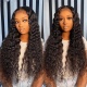 Color 1B# 13*4 Lace Frontal Wigs Deep Wave 180% Density Top Quality Virgin Human Hair 