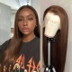Color 4# 13*4 Lace Frontal Wigs Straight Hair 130% Density Top Quality Virgin Human Hair 