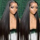Color 1B# Jet Black 13*4 Lace Frontal Wigs 130% Density Top Quality Virgin Human Hair 