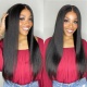 Color 1B# 13*4 Lace Frontal Wigs Yaki Straight 130% Density Top Quality Virgin Human Hair 