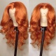 Ginger color 350# Straight Hair 13*4 Lace Frontal Wigs 150% Density Top Quality Virgin Human Hair