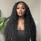 Color 1B# 13*4 Lace Frontal Wigs Deep Curly 180% Density Top Quality Virgin Human Hair 