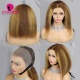 200% Density Kinky Straight Bob Wig 13x4 Full Frontal Lace Wigs 100% Human Hair