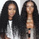 Color 1B# 13*4 Lace Frontal Wigs Deep Wave 130% Density Top Quality Virgin Human Hair With Elastic Band 