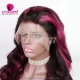 Purple Pink Highlight Color Lace Frontal Wigs 150% Density Body Wave Straight Hair Virgin Human Hair