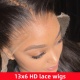 Glueless HD 13x6 Full Lace Frontal Wigs 200% Density Virgin Human Hair Knots Bleached Pre Plucked Natural Color