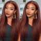 Auburn Reddish Brown Color Full Frontal 13x4 Lace Wig 180% Density Straight Hair Virgin Human Lace Wigs