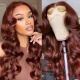 Auburn Reddish Brown Color 33B Full Frontal 13x4 Lace Wig 180% Density Straight Hair Virgin Human Lace Wigs