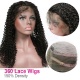 360 Lace Wig 150% Density Pre Plucked Virgin Human Hair Deep Curly Natural Color