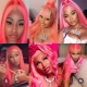 Nick Pink Color 13*4 Lace Wigs 150% Density Top Quality Virgin Human Hair