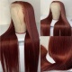 Auburn Reddish Brown Color 33B Full Frontal 13x4 Lace Wig 180% Density Straight Hair Virgin Human Lace Wigs