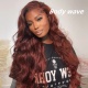 Auburn Reddish Brown Color 33B Full Frontal 13x4 Lace Wig 180% Density Straight Hair Virgin Human Lace Wigs