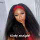 Headband Wigs 3/4 Half Wig 200% Density Human Hair Wigs 100% Human Hair Natural Color